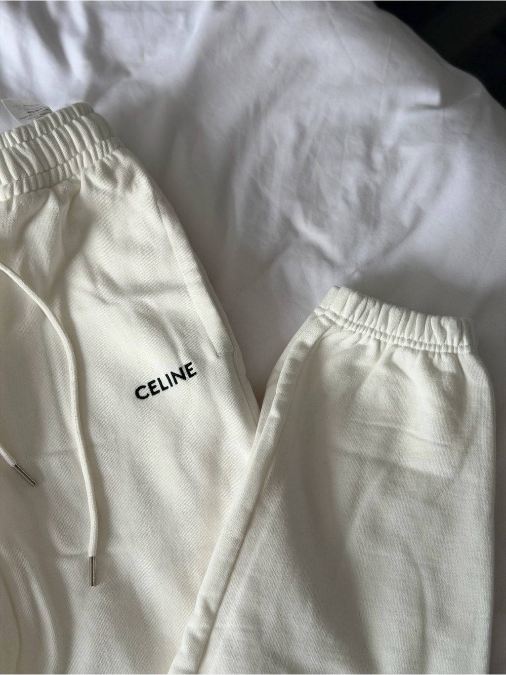 Celine Cream Drawstring Sweatpants